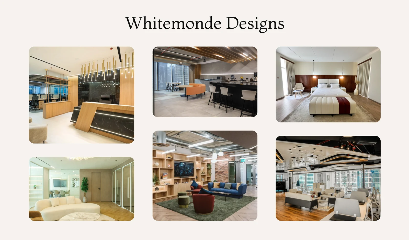 Glow Interiors reception and bedroom work by a Dubai interior design studio